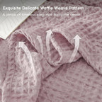 PHF Ultra Soft Waffle Weave Blanket Queen Size 90"x 90"- Washed Lightweight Breathable Cozy Woven Blanket for Bed - Aesthetic Decor for Couch Bedding Sofa Home Car - Dusty Rose