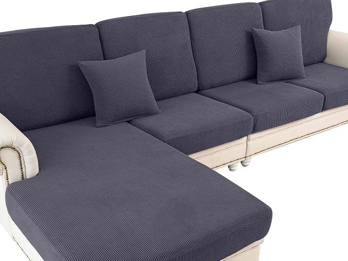 LA MEACK Couch Cushion Cover Loveseat Cover or 2 Seat Sofa Cover Washable by LA+MEACK