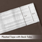 MIULEE Chocolate Brown Back Tab Blackout Curtains 52"x84" Long 2 Panels Set | - Image 4