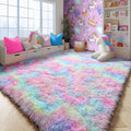 8x10 Rainbow Large Area Rug, Plush Rugs by PAGISOFE