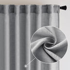 MIULEE Grey Linen Curtains 52x84 Inch Length - Image 2