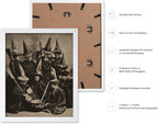 Poster Master Vintage Photograph Poster - Retro Halloween Print - Gift for Artist, Friend - Witches Cooking, Pointy Hats, Broomsticks, Black Magic - Wall Decor for Bedroom, 16x20 White Framed