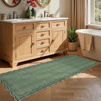 GarveeHome 2.5x8 Scalloped Washable Runner Rug Non Slip Hallway Kitchen Rug | - Image 2