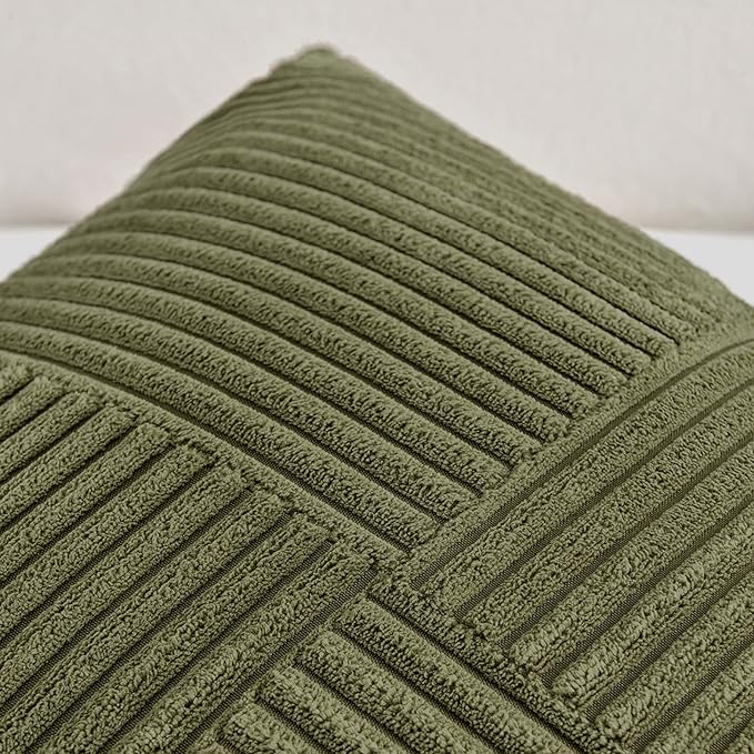 Fancy Homi 2 Packs Olive Green Lumbar Decorative Throw Pillow Covers 16x28 Inch - Image 4