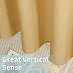 Linen Curtains 95 Inch Length for Living Room 2 Panels, Caramel Brown | Semi - Image 5