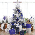 Sea Team Shatterproof Clear Plastic Christmas Ball Ornaments Decorative Xmas Balls Baubles Set with Stuffed Delicate Decorations (60mm/2.36 inch 30-Pack, Royal Blue)