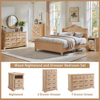 T4TREAM 7 Drawers Dresser Chests for Bedroom, Wood Vintage Chests of Drawers, Rustic Dressers Chset Organizer for Bedroom, Living Room, Hallway, Natural Oak