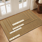 LEKEEPGO Door Mat 24"x47", Non Slip Door Mat Indoor Entrance, Rubber Backing Front Indoor Door mat Washable Absorbent Low-Profile Entryway Entry Resist Dirt Inside Door Mats, Light Brown