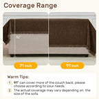 2 Pieces Sectional Couch Covers L Shaped Cover XL Coffee | Thick Washable Fabric - Image 5