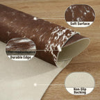 Faux Cowhide Rug, Animal Cow Hide Rug, 6.2 x 5.2 Ft Spotted Brown | Premium - Image 3