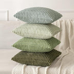 MIULEE Corduroy Decorative Throw Pillow Covers 18x18 Olive Green Pack of 2 | - Image 7
