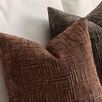 MIULEE Chenille Textured Throw Pillow Covers Terracotta 18x18 Set of 2 | Slubby - Image 4