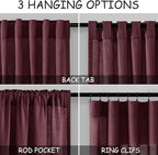 Burgundy Linen Curtains 108 Inches Long - Image 2