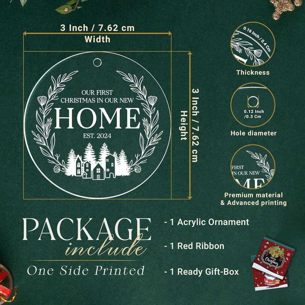 New Home Ornament 2024, Our First Christmas in Our New Home 2024, New House Gift Ideas for Couple, Welcome Home Gifts, Housewarming Gifts