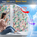 Rainbow Window Privacy Film Decorative, 3D Decals Stained Glass Clings, Static Cling Sticker, Suncatcher Windows Cover Tint for Home, 23.6 Inch x 157.4 Inch