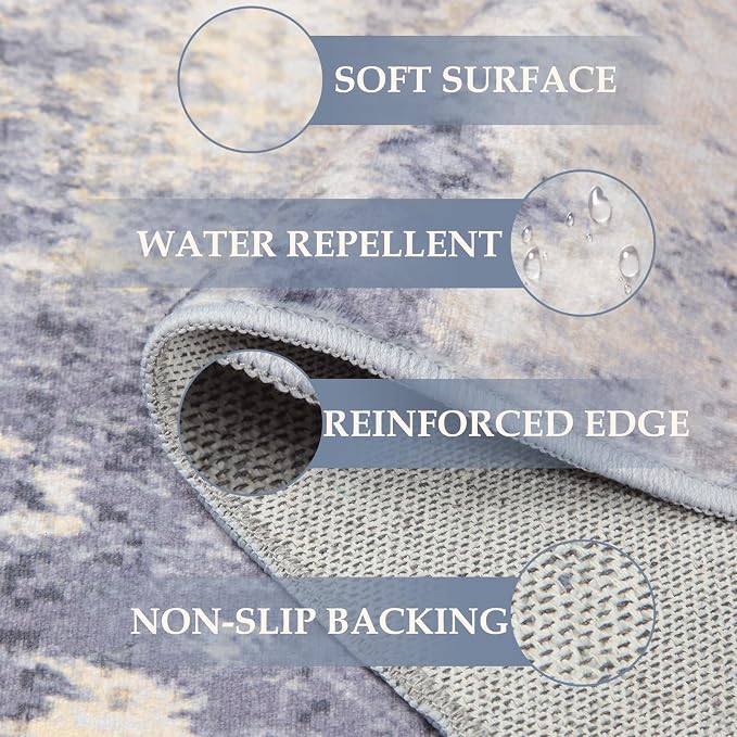 RELEANY Washable 6'x9' Abstract Area Rug - Image 2