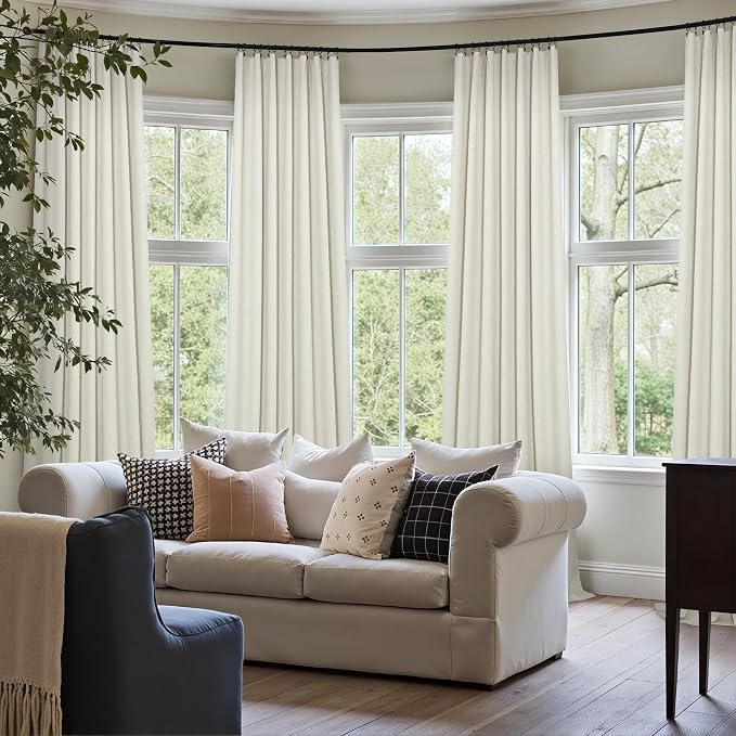108 Inch Curtains 2 Panel Set Burg Modern Dark Out Curtains - Image 7