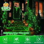 JMEXSUSS 2 Pack Green Halloween Lights, Each 33ft 100 LED Green Solar Lights Outdoor, Waterproof Solar Fairy String Light for Outside Patio Garden Party Tree Christmas Halloween Decorations