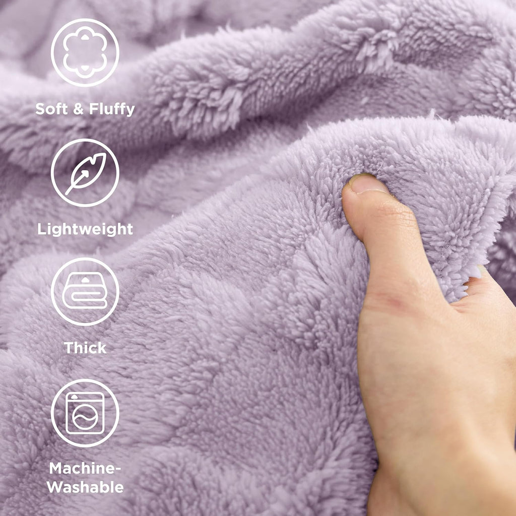 Bedsure GentleSoft King Size Blanket for Bed - Super Soft Cozy Blankets for Women Men Girls, Large Fuzzy Fleece Throw for Bedroom Decor, Lavender Fog,108x90 Inches
