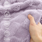 Bedsure GentleSoft King Size Blanket for Bed - Super Soft Cozy Blankets for Women Men Girls, Large Fuzzy Fleece Throw for Bedroom Decor, Lavender Fog,108x90 Inches