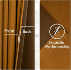 MIULEE Velvet Curtains 50W x 96L 2 Panels Golden Brown Blackout Curtains | - Image 6