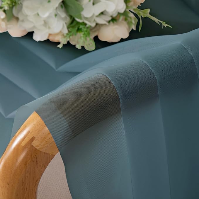 Chyhomenyc Sheer Valances for Windows 2 Pack, Small Window Curtains for Living - Image 8
