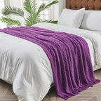 inhand Valentine's Day Gifts Throw Blanket Purple for Couch, Soft Living Room Home Decor Knitted Blanket, Outdoor Lightweight Breathable Summer Blanket, Farmhouse Warm Woven Decorative,50"x60"