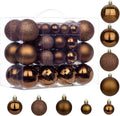 50pcs Christmas Ball Ornaments Brown Shatterproof Christmas Tree Ball Decorations Xmas Tree Large Xmas Ornaments Balls with Hanging Loop for Xmas Wedding Holiday Party Wreath Home Decor