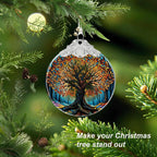 Tree of Life Stained Glass Christmas Ornament - Hanging Ornaments for Christmas Tree Decorations -Holiday Keepsake Present Exchange Idea -2