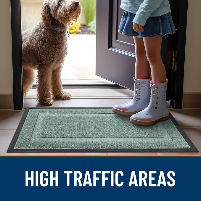 OLANLY Front Door Mat Outside 33x21, All-Season Heavy-Duty Rubber Doormat | - Image 6