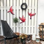 J-Fly Metal Red Bird Wall Decoration Bird Wall Hanging Decor Outdoor Metal Wall Art Cardinal Outdoor Decor Suitable For Living Room Bedroom Patio Kitchen Outdoor Fence Decoration 9 Inch