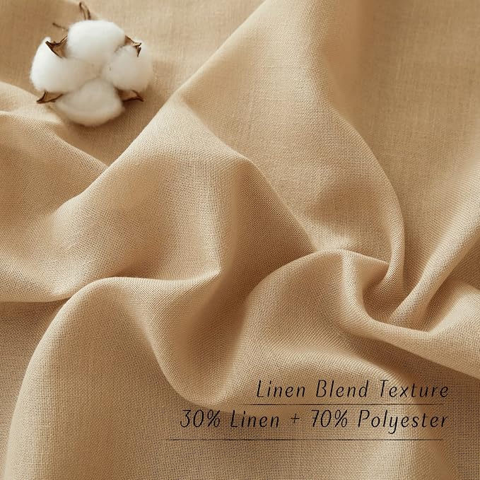 NICETOWN Semi Sheer Linen Burlap Curtains 54 inches Long, Grommet Thick Linen - Image 4