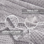 Exclusivo Mezcla Soft Waffle Fleece Bed Blanket King Size, Light Gray | - Image 6