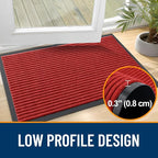 OLANLY Front Door Mat 35x23, Waterproof Heavy-Duty Indoor Outdoor Doormat | Red - Image 4