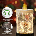 Nativity Snow Globe Candle Christmas Decorations Gifts Auto Snowfall Glitter Music Collection Angel Nativity Scene with 6H Timer USB/Battery Powered 9.7 inch