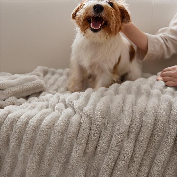 Bedsure Soft Cal Size Blanket for Bed Beige 102"x96" | Birthday Gifts for Women - Image 8