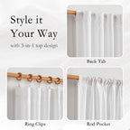 MYSKY HOME 95 Inches Long White Curtains - Image 4