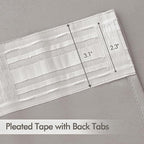 MIULEE Cobblestone Back Tab Blackout Curtains 52x102 Inch Long 2 Panels Set | - Image 2
