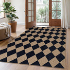 Lahome Checkered Easy Jute 5x7 Outdoor Rug, Washable Rugs - Image 8