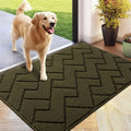 hicorfe Front Door Mat Outside Entrance,24"x35" Absorbent Muddy Dirt Resist Welcome Door Mats Outdoor Indoor,Stain and Fade Resistant,Non Slip Backing Entry Mat Doormat for Entryway (Oliver Green)