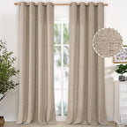 YoungsTex Linen Curtains 102 Inches Long Textured Extra Long Curtain by YoungsTex