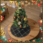 Mini Christmas Tree Skirt 15 Inch – Campbell Clan Tartan Navy Blue and Green Plaid Tree Mat for Small, Pencil, or Desktop Xmas Trees, Scottish Holiday Decor for Desk, Office, Shelf, or Compact Space