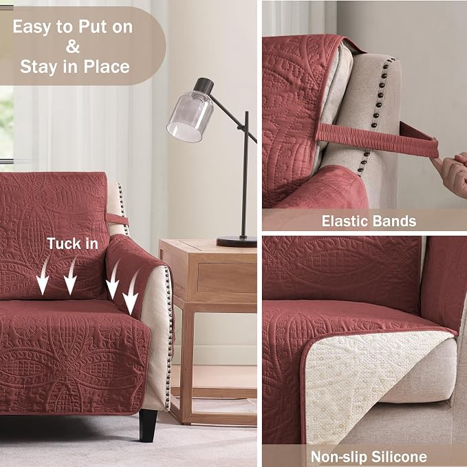 Quilted Grand Sofa Covers Washable, Couch Cover - Image 4