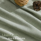 Desert Sage Linen Curtains for Living Room 105 Inches Long Light Filtering Semi - Image 4