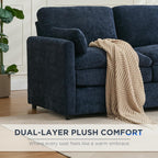 Tbfit Modern Couch Sofa, 89" Cloud Couch w/Pillows, Pocketed Spring Seat, Comfy 3-Seater Plush Foam Cushions, Chenille Fabric Removable Covers, Soft Upholstered Living Room Furniture Home Apartment