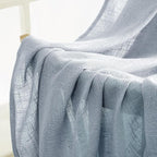 MIULEE Chambray Blue Linen Curtains 52x108 Inches Long 2 Panels - Image 6