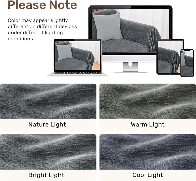 2 Pieces Sectional Couch Covers L Shaped Cover XXL Dark Gray | Thick Washable - Image 8