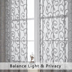 Furman Sheer White Curtains 45 Inch Length 2 Panels Set - Image 3