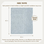 Carriediosa Chunky Knit Throw Blanket 50" X 60", 100% Hand Made Large Chenille Loop Yarn Soft Fluffy Throws for Couch Sofa Bed, Big Crochet Cozy Heavy Thick Cable Woven Blanket, Light Blue