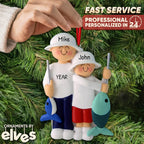 Personalized Family Christmas Ornament - Custom Ornaments Father and Son Fishing Decor Hanging Ornament for Christmas Tree